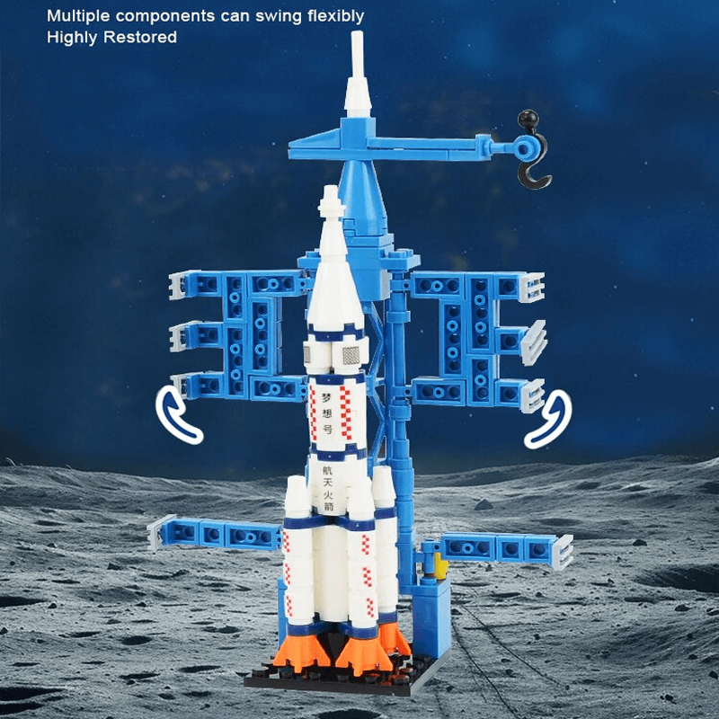 Rymdbyggsats - Raketsats med Astronautfigur, Byggklossar för Raketlancering och Rymdmodell, Perfekt för Barns Kreativa Lek