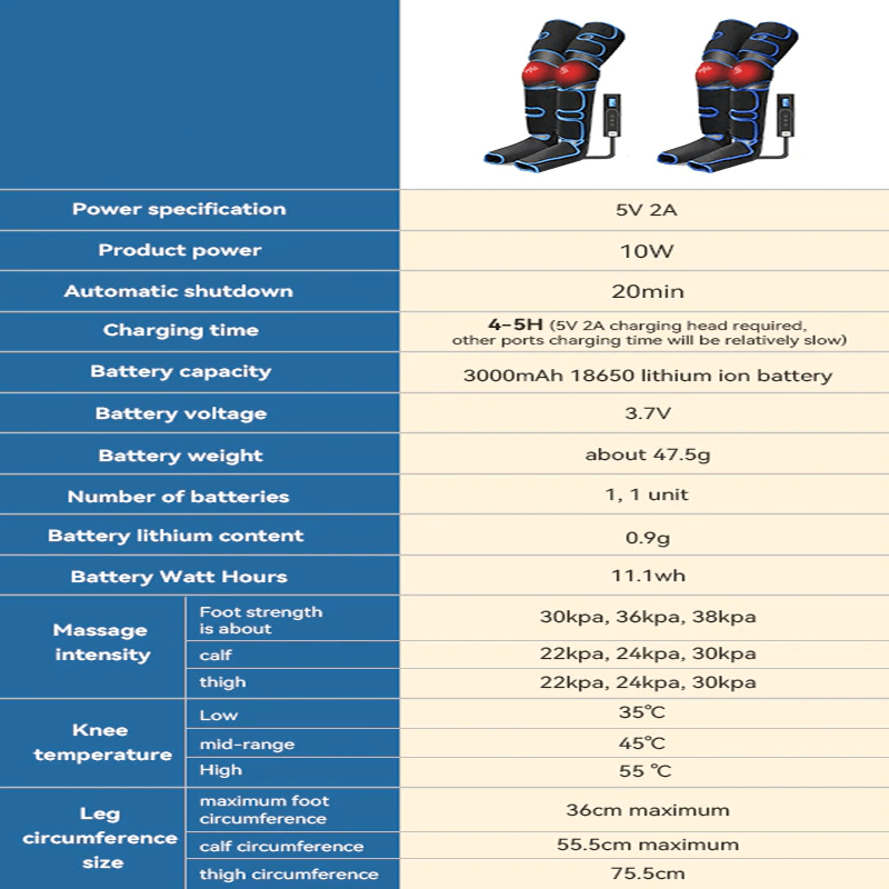 360° luftkompresjonsbeinmassasjeapparat