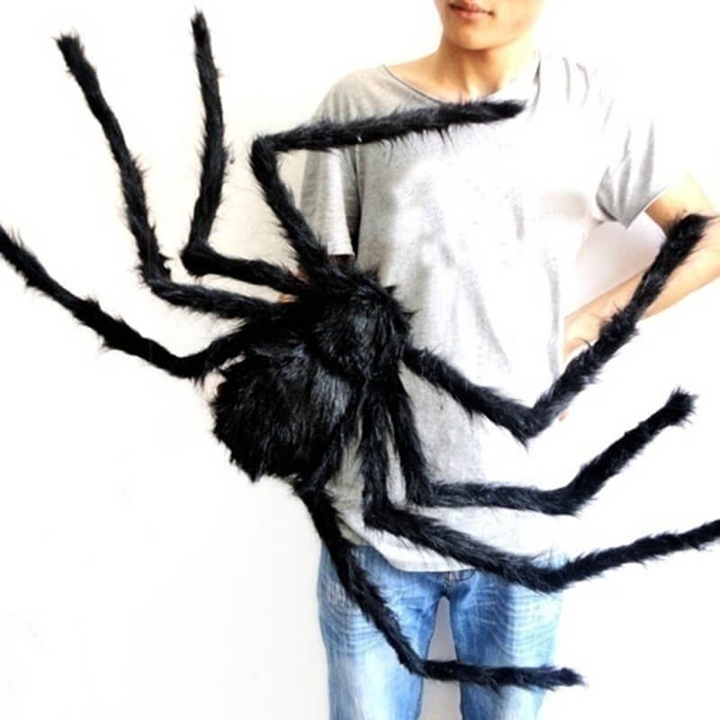 Giant Black Plush Spider - Dekor