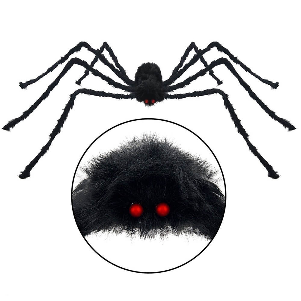 Giant Black Plush Spider - Dekor