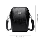 Vintage Crossbody Skinnveske for Kvinner - Justerbar Skulderrem, Kompakt Design og Elegant Stil