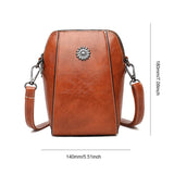 Vintage Crossbody Skinnveske for Kvinner - Justerbar Skulderrem, Kompakt Design og Elegant Stil