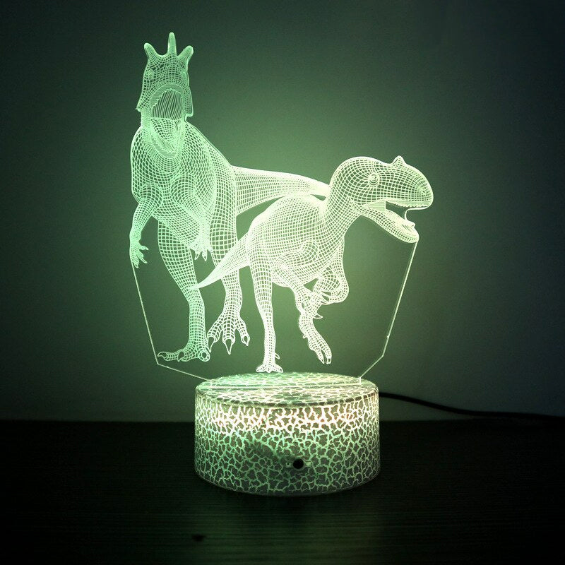 3D LED-lampe Dinosaur