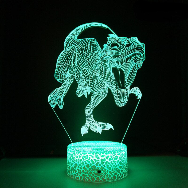 3D LED-lampe Dinosaur